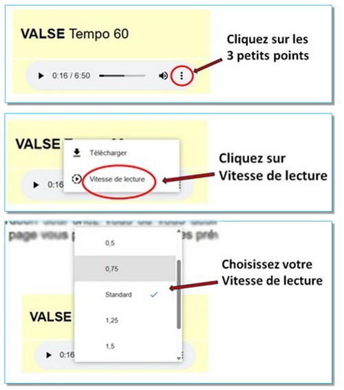 changez vitesse de lecture