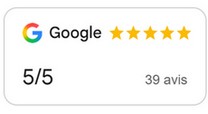5 étoiles sur Google